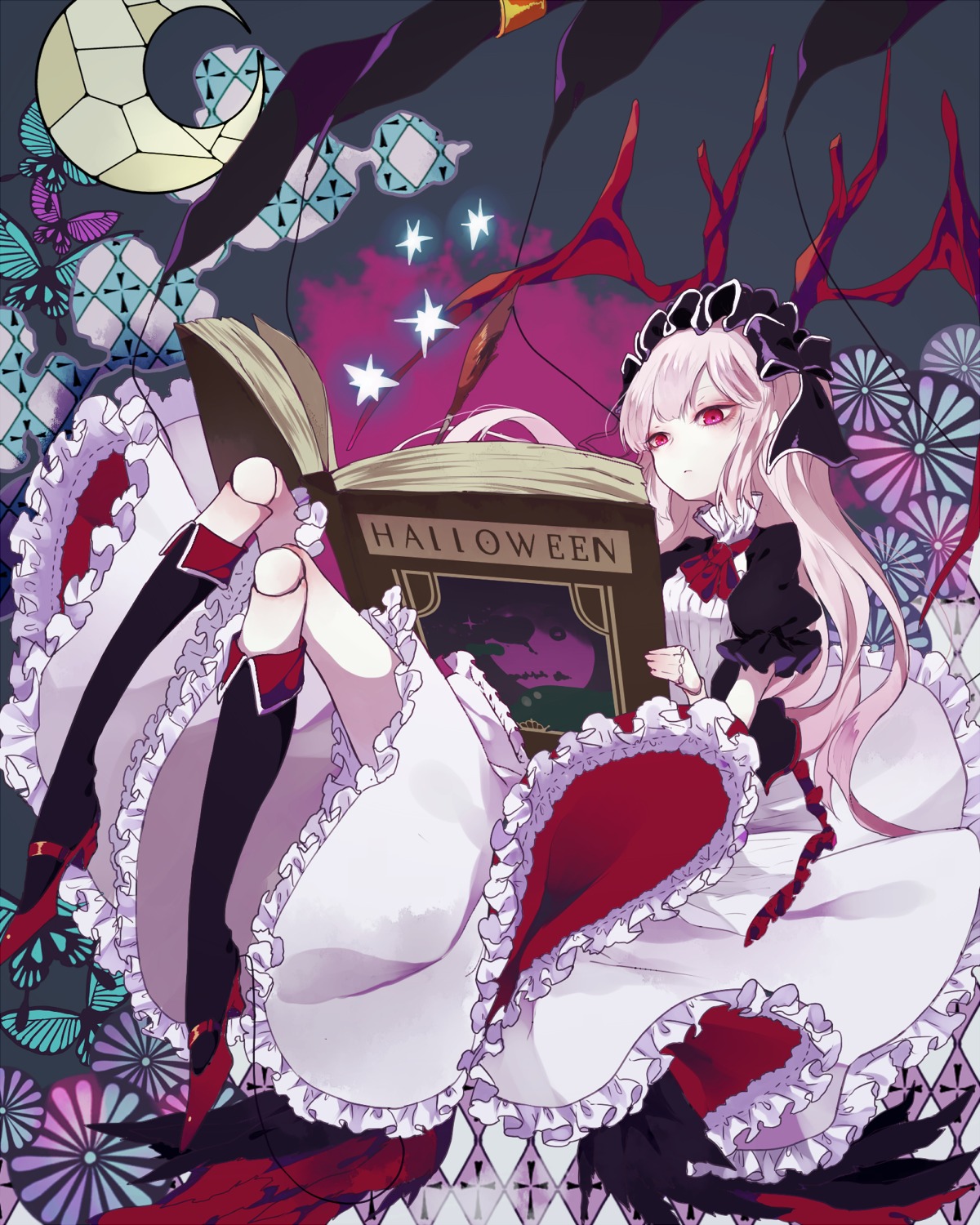 dress, harriet_(merc_storia), heels, horns, hoshi_rousoku, merc_storia