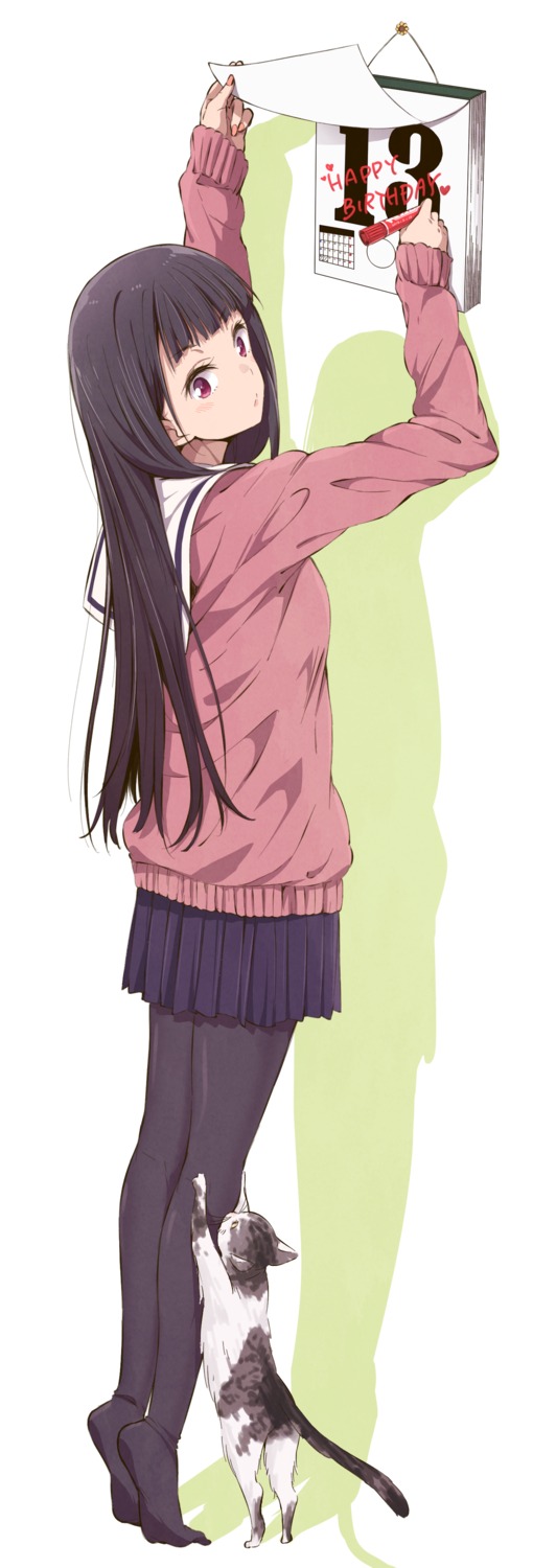 haine, neko, pantyhose, seifuku, sweater