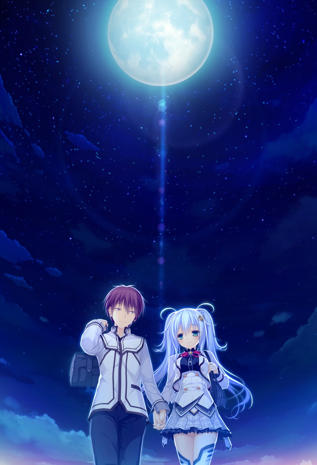 game_cg, kururu_(world_election), landscape, mikagami_mamizu, seifuku, shishidou_kei, thighhighs, whirlpool