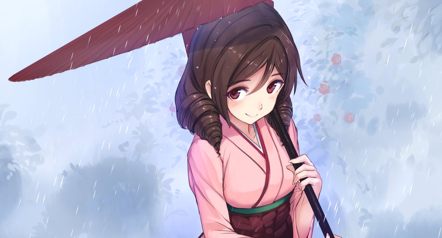 akasa_ai, harukaze_(kancolle), japanese_clothes, kantai_collection, umbrella
