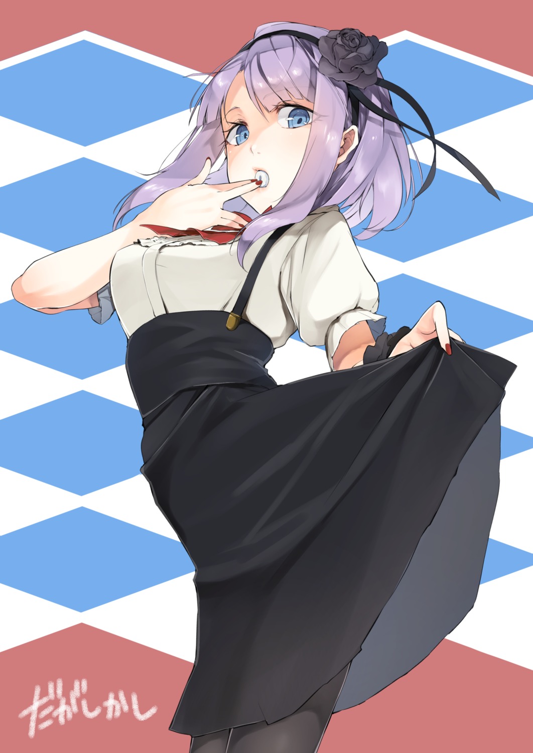 dagashi_kashi, mayuri_kaichou, pantyhose, shidare_hotaru, skirt_lift