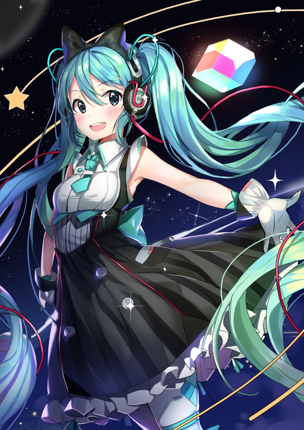dr_poapo, dress, hatsune_miku, headphones, magical_mirai, pantyhose, vocaloid