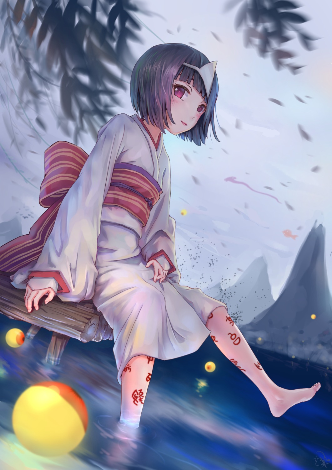jay_xu, kimono, nora, noragami, tattoo, wet