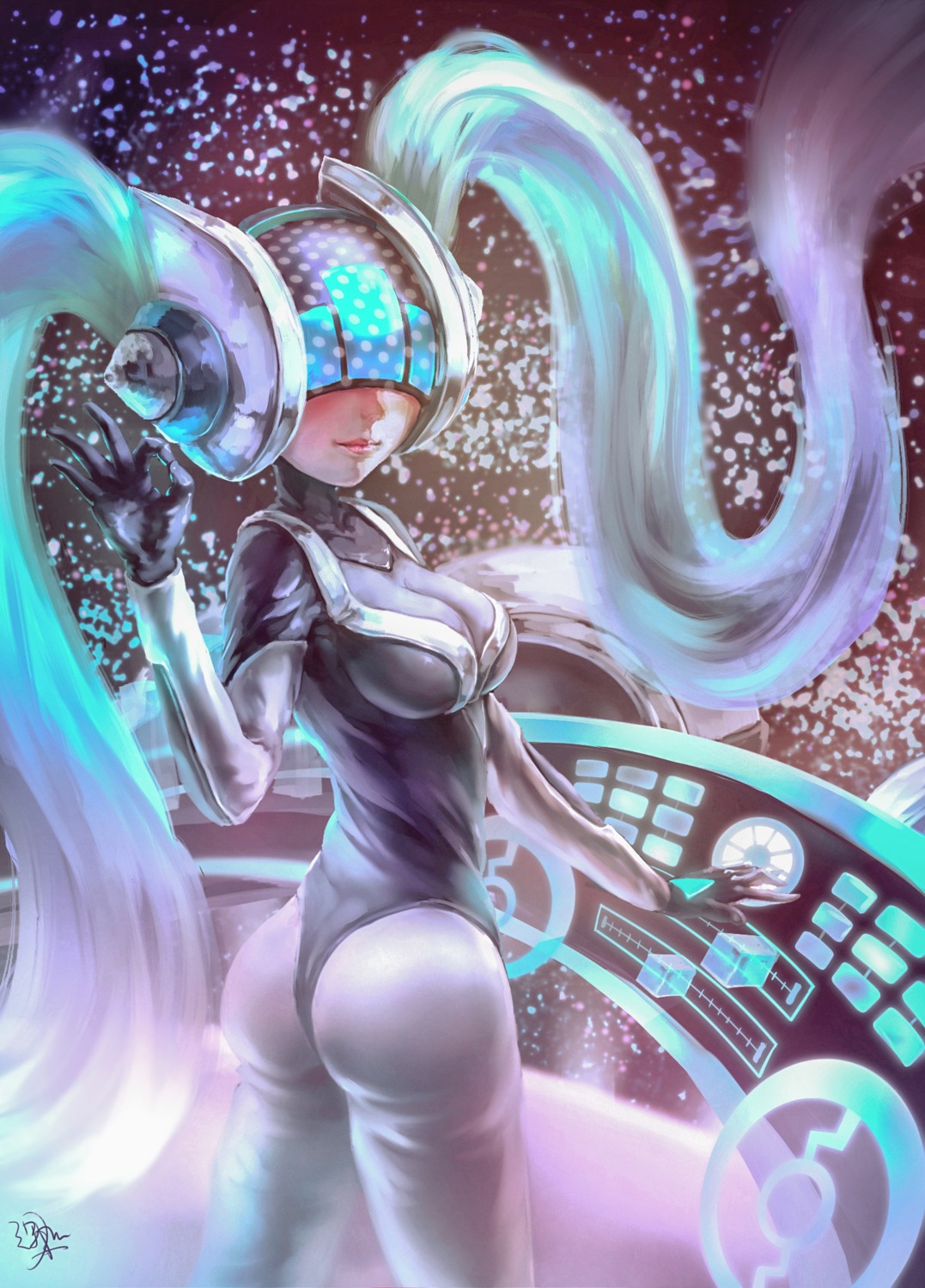 ass, autographed, bodysuit, jay_xu, league_of_legends, sona_buvelle