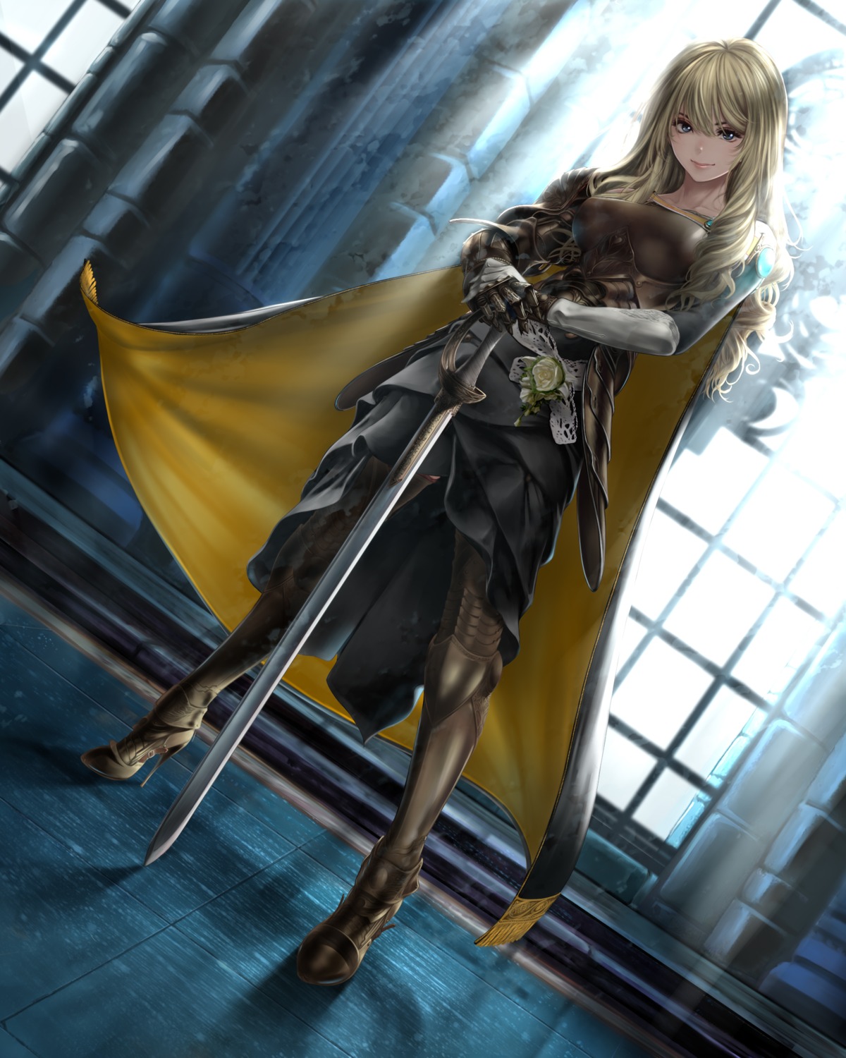 armor, heels, shisshou_senkoku, sword