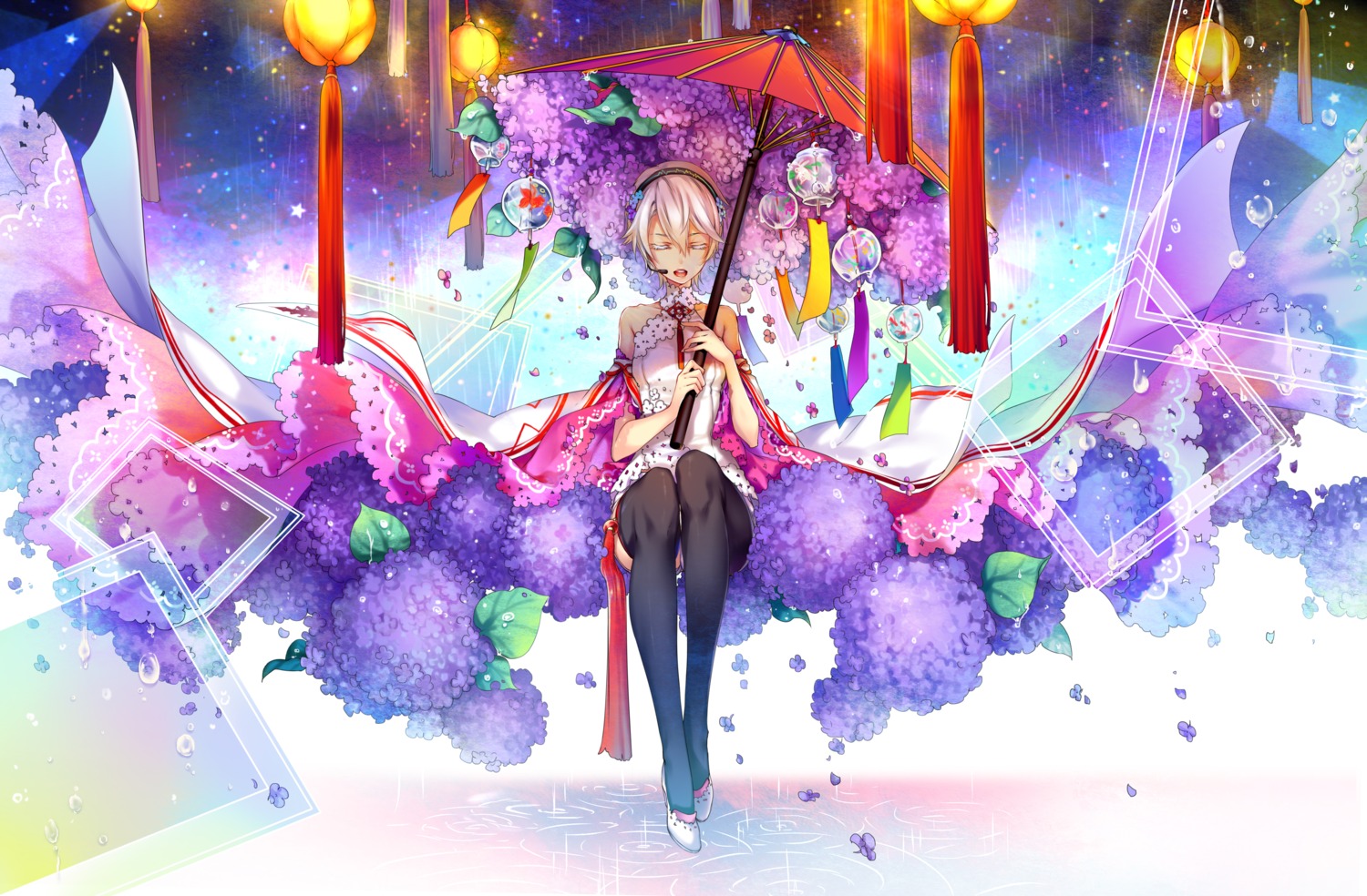 heels, kingchenxi, thighhighs, umbrella, vocaloid, yan_he