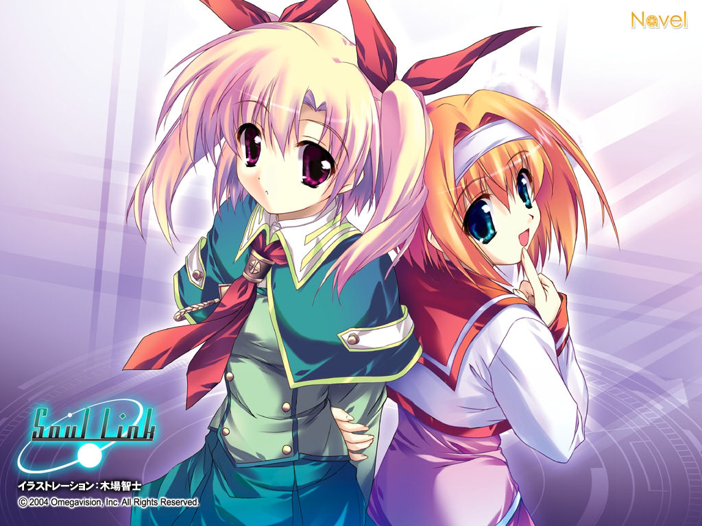 inatsuki_nanami, kiba_satoshi, nitta_aki, retro, seifuku, soul_link, uniform, wallpaper