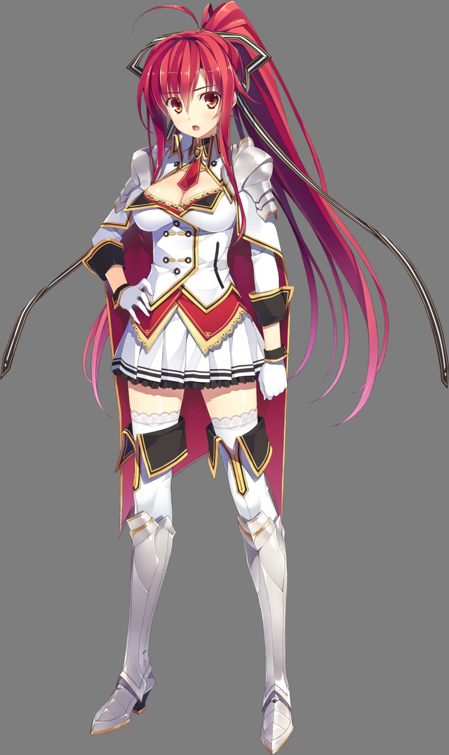 armor, cleavage, effordom_soft, heels, jyukishi_cutie_bullet, minami_mayu, thighhighs, transparent_png