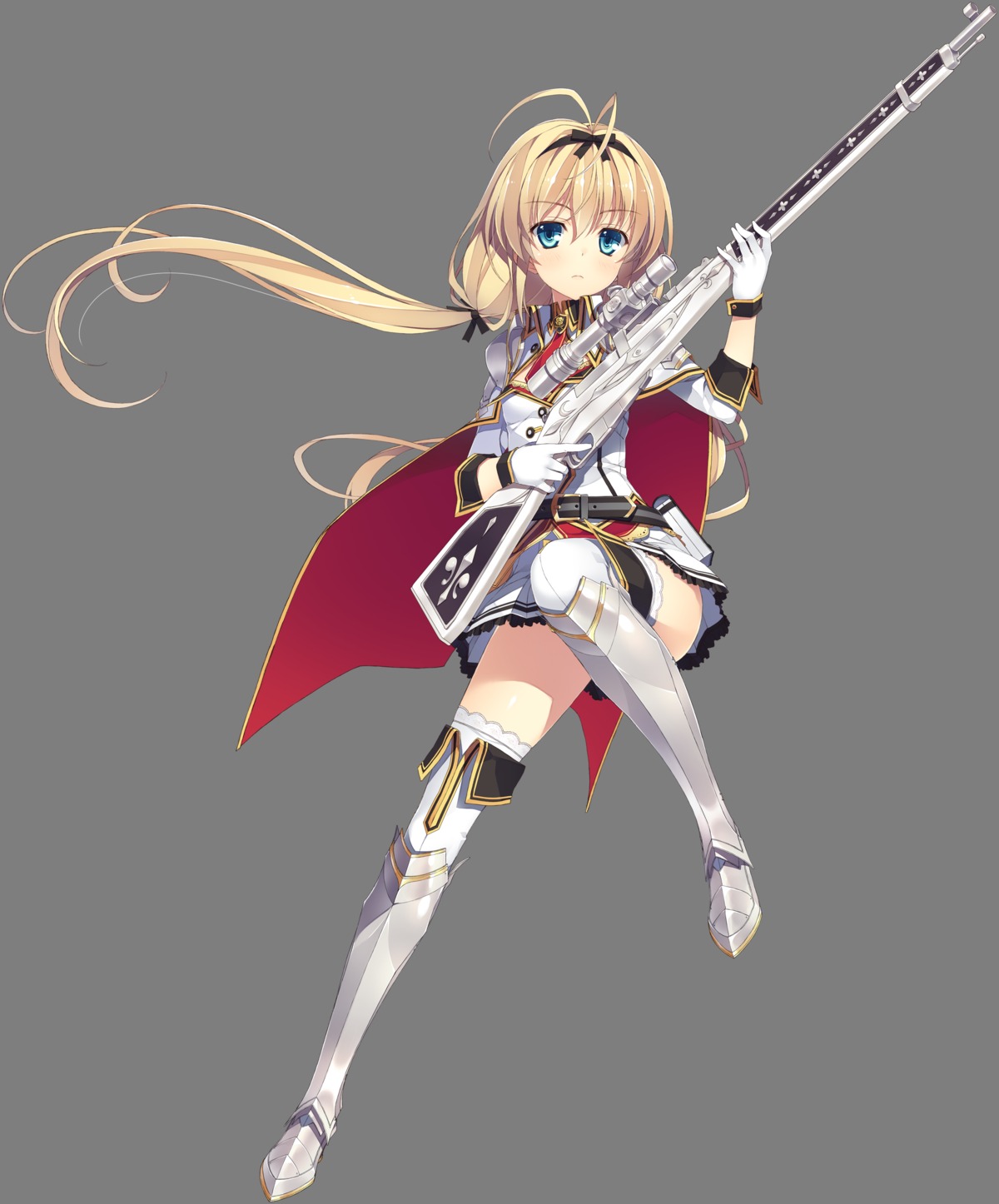 armor, effordom_soft, gun, jyukishi_cutie_bullet, sara_tifal, thighhighs, transparent_png, uniform