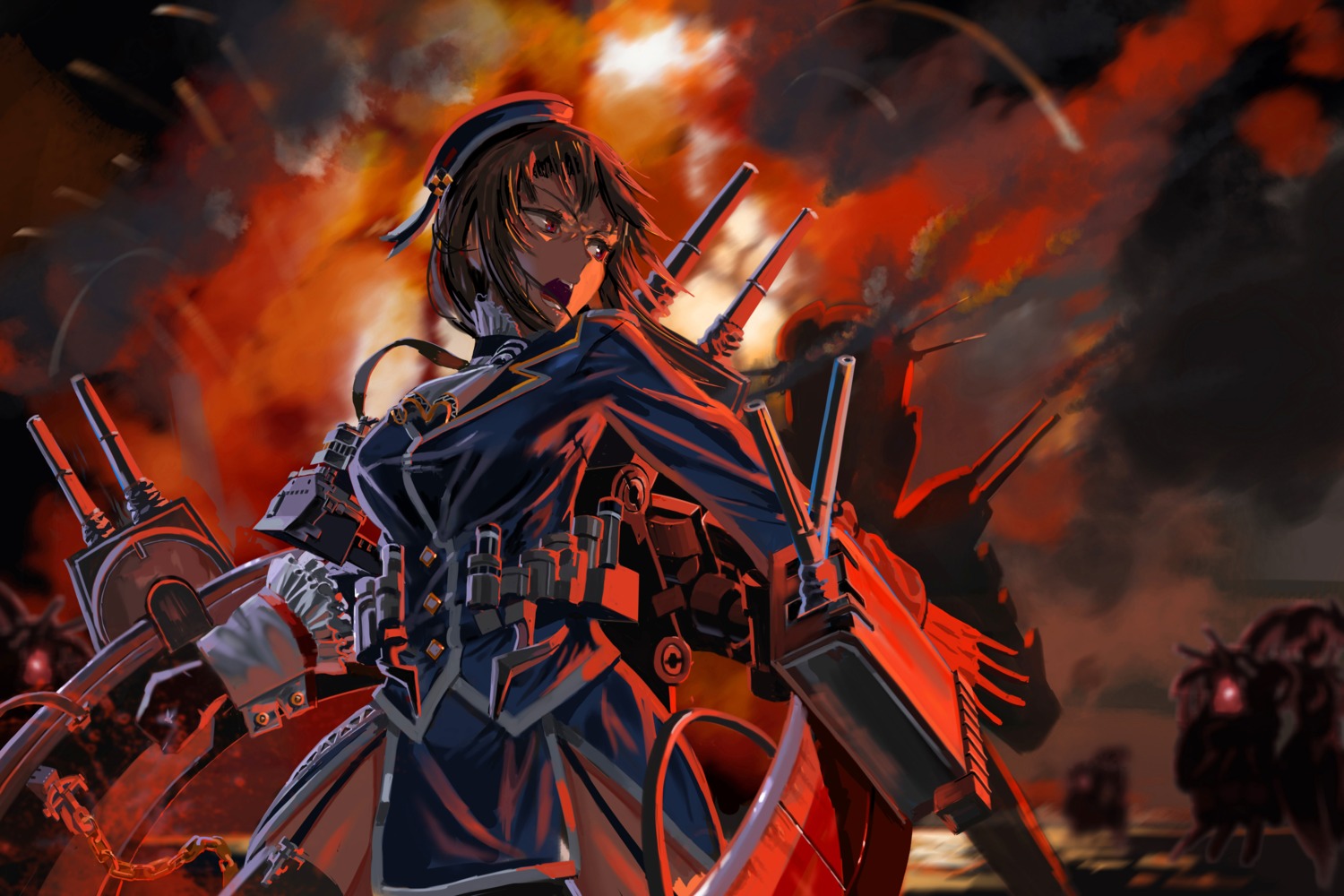 kantai_collection, ssamjang_(misosan), stockings, takao_(kancolle), thighhighs, uniform
