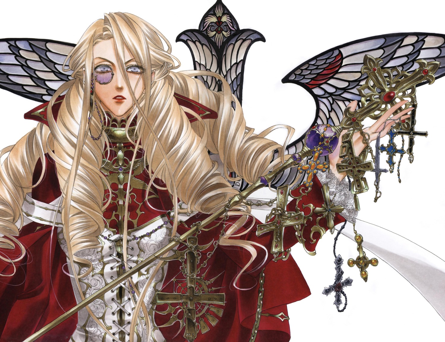 caterina_sforza, kyuujou_kiyo, megane, trinity_blood, weapon
