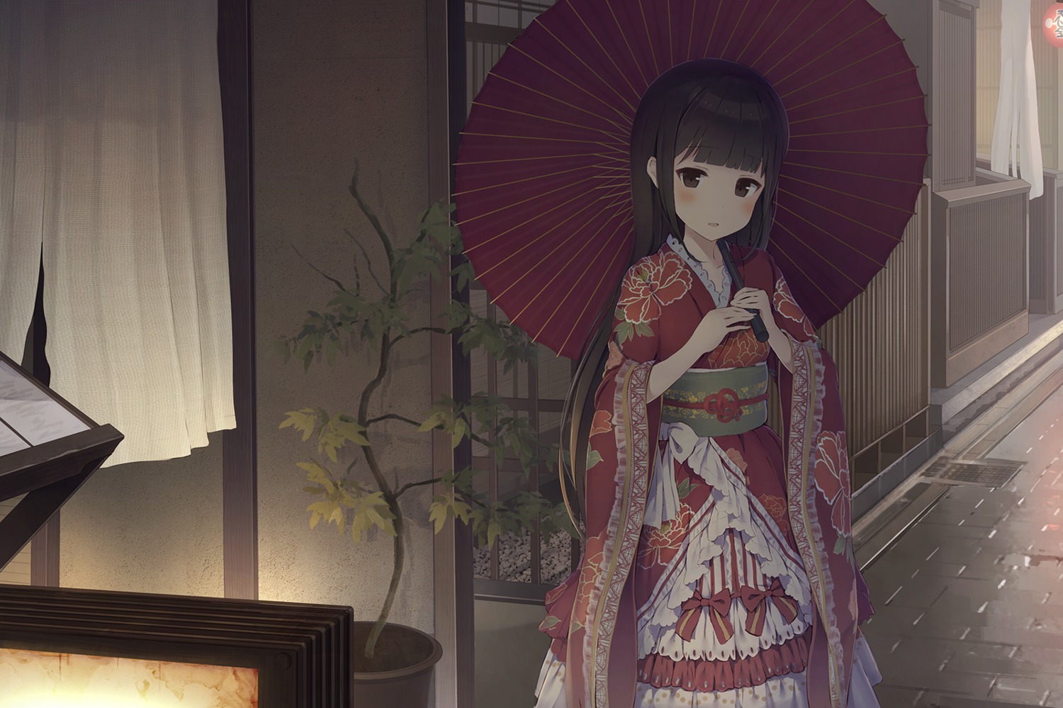 alc, kimono, umbrella