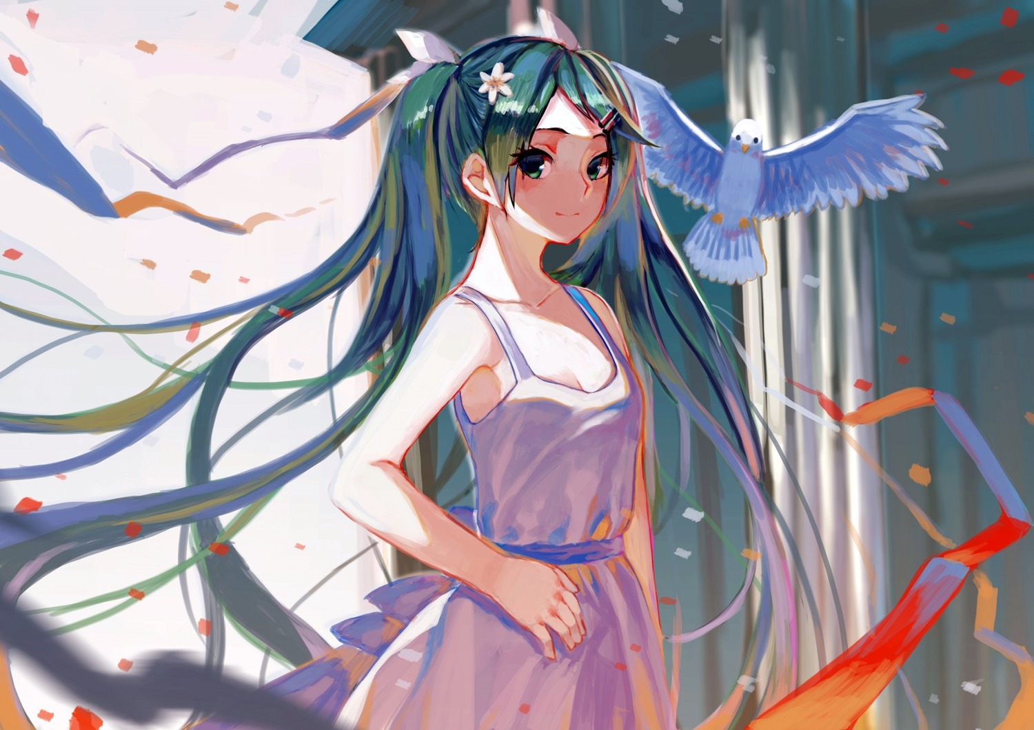 cleavage, dress, hatsune_miku, jun_project, vocaloid