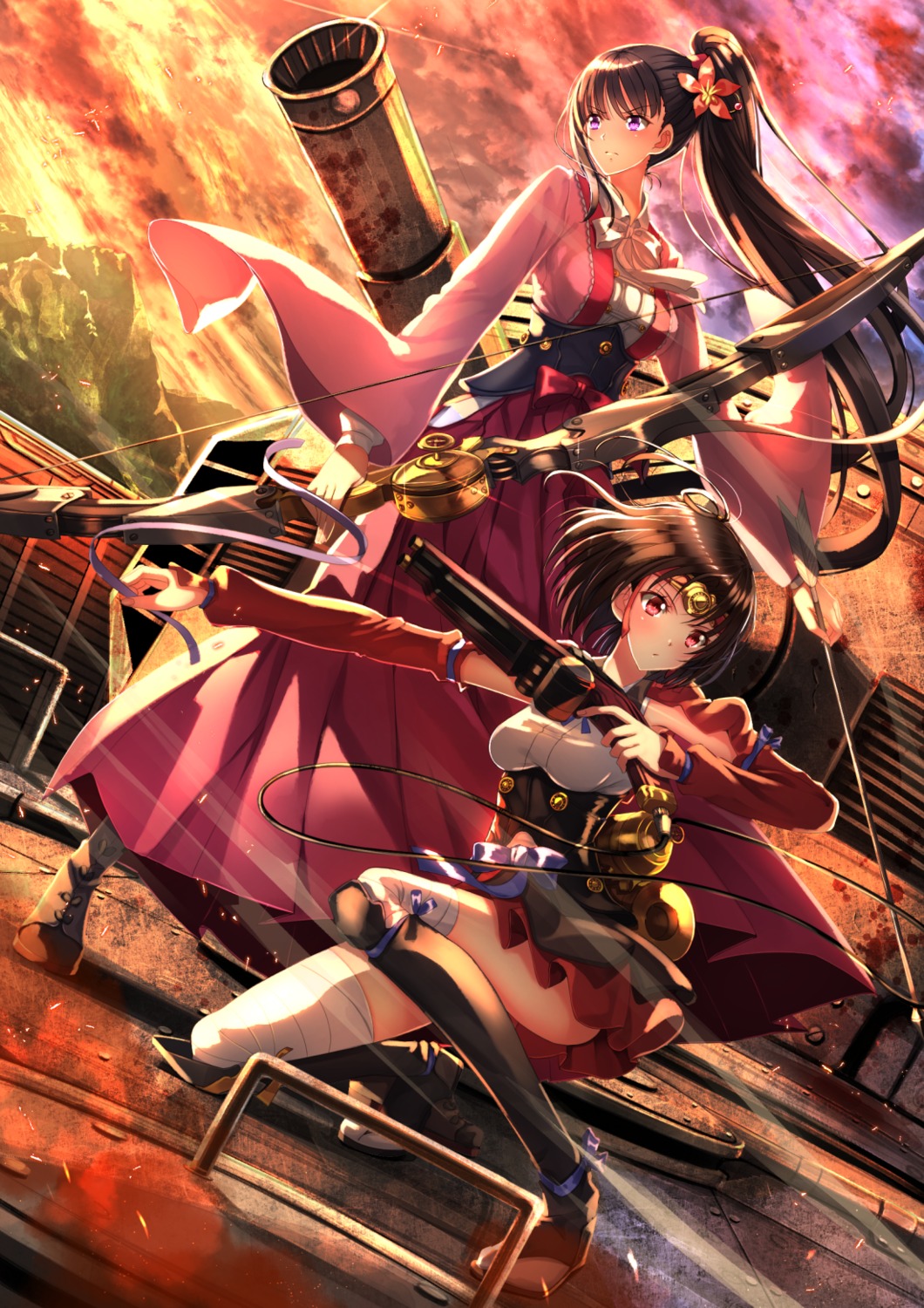 ayame_(kabaneri), bandages, gun, koutetsujou_no_kabaneri, mumei, swordsouls, weapon