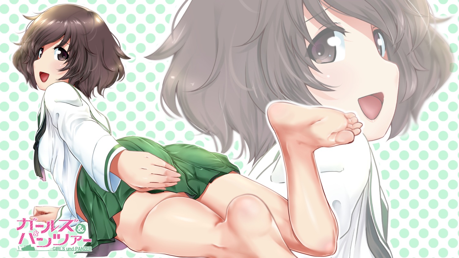 akiyama_yukari, excel_(shena), feet, girls_und_panzer, seifuku, wallpaper