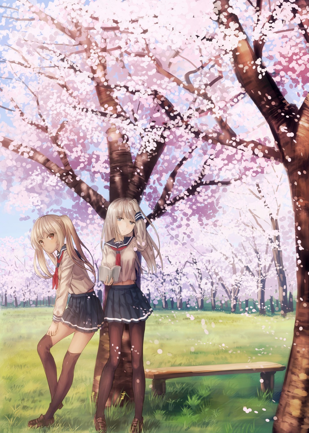 pantyhose, ryokucha_manma, seifuku, thighhighs
