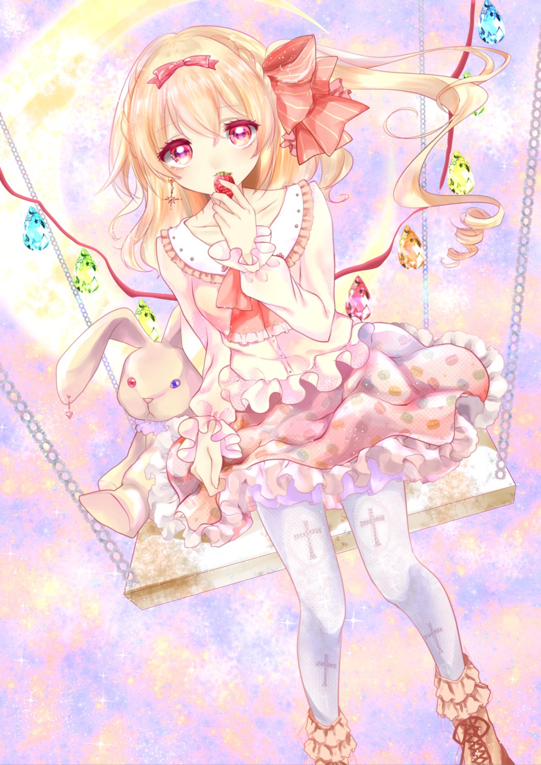 dress, flandre_scarlet, pantyhose, shanghai_bisu, touhou, wings