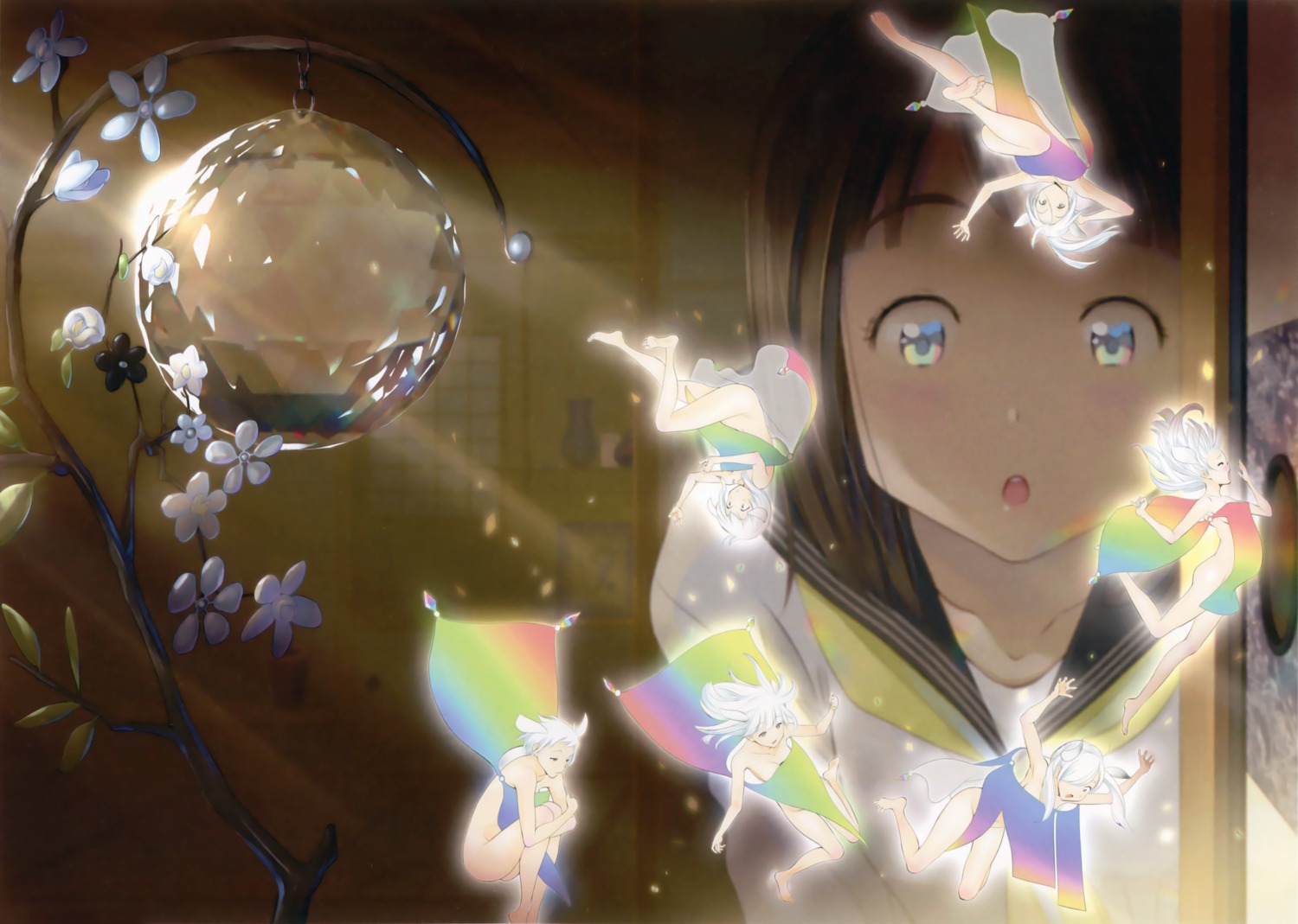 animal_ears, naked_cape, seifuku, yoshizuki_kumichi