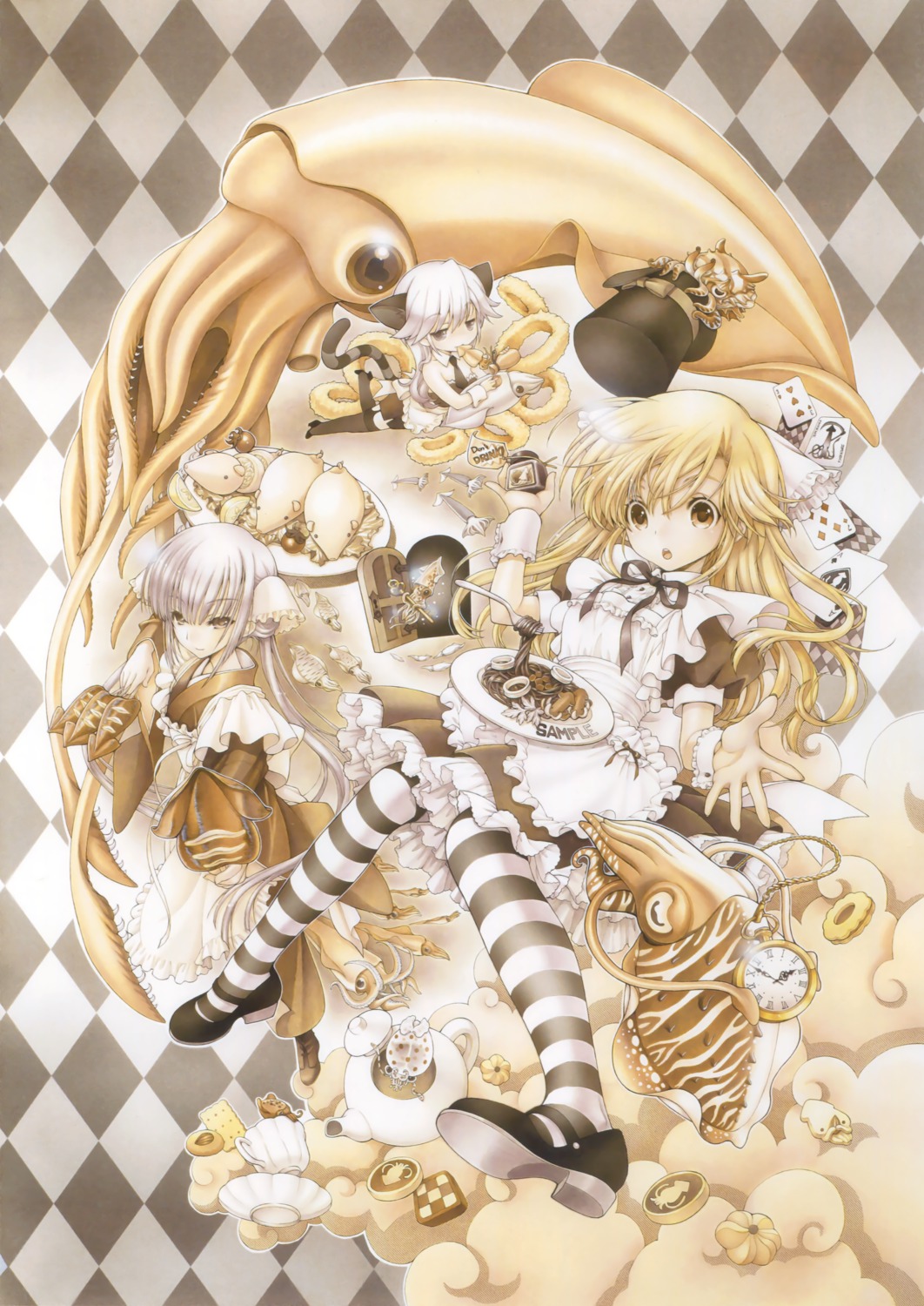 animal_ears, heels, maid, pantyhose, ramiya_ryou, tail