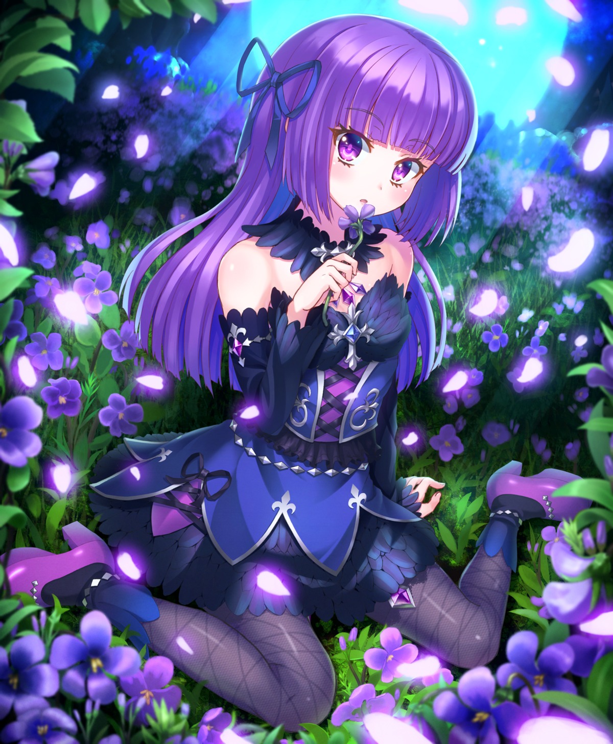 aikatsu!, dress, fishnets, heels, hikami_sumire, kaina_(tsubasakuronikuru), pantyhose
