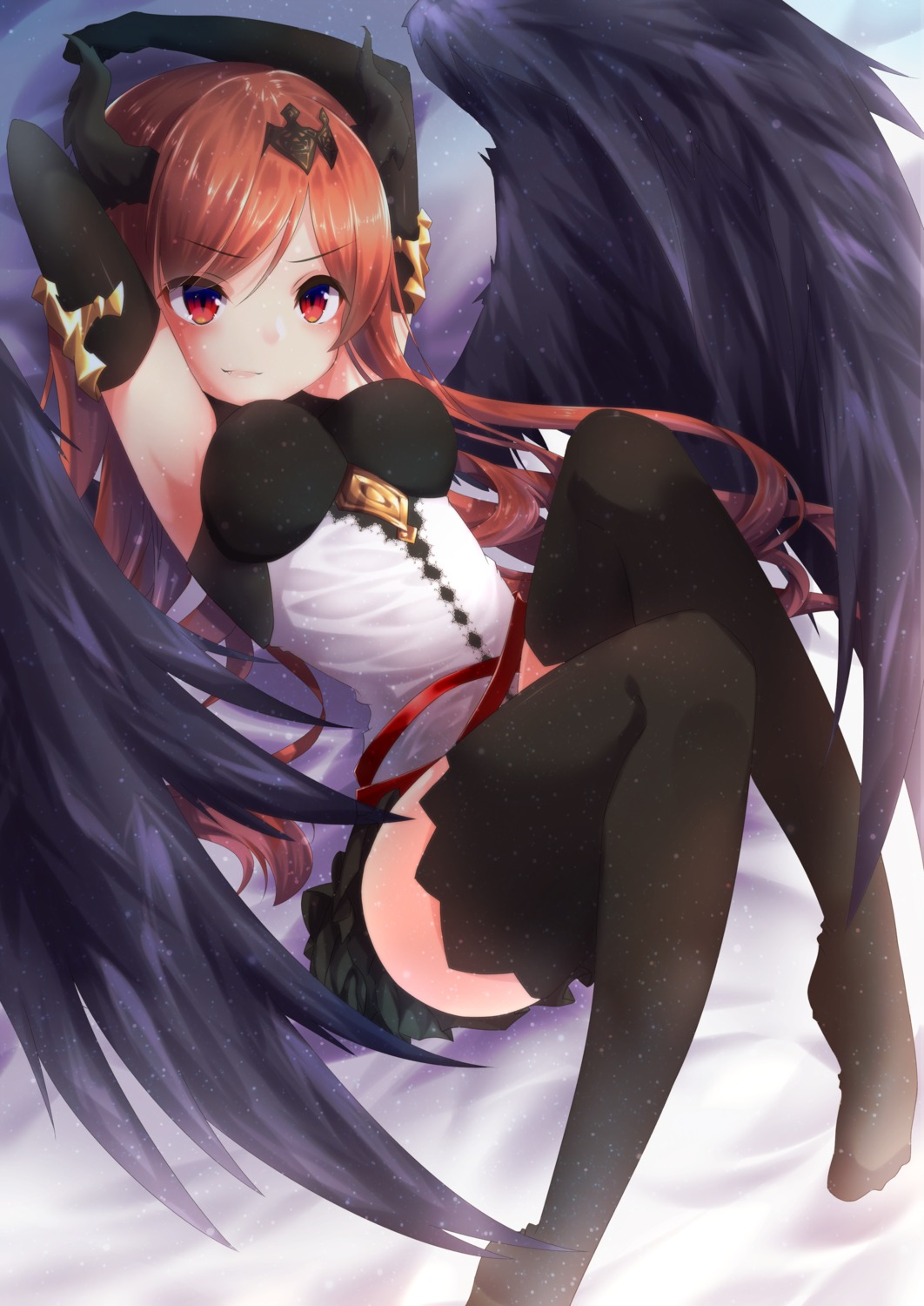 amane_tari, granblue_fantasy, horns, thighhighs, wings