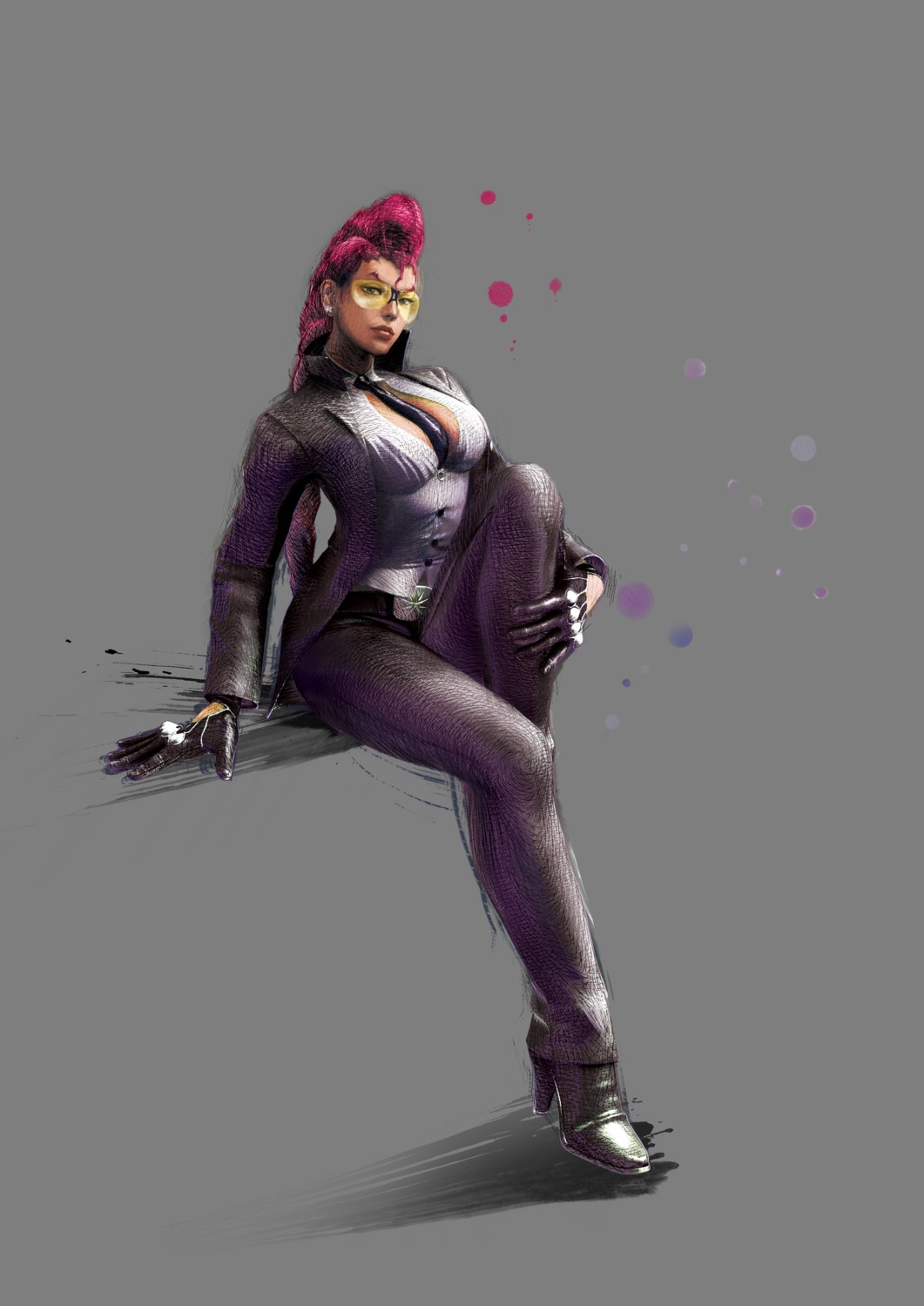 capcom, cleavage, crimson_viper, heels, megane, open_shirt, street_fighter, street_fighter_iv