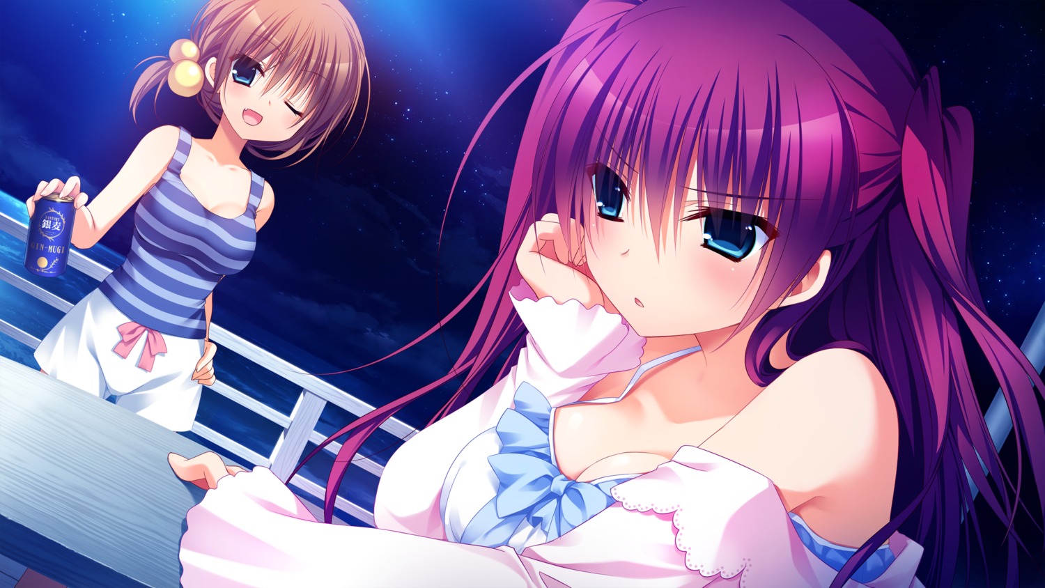 ayashiro_kagari, cleavage, front_wing, game_cg, innocent_girl, nanaca_mai