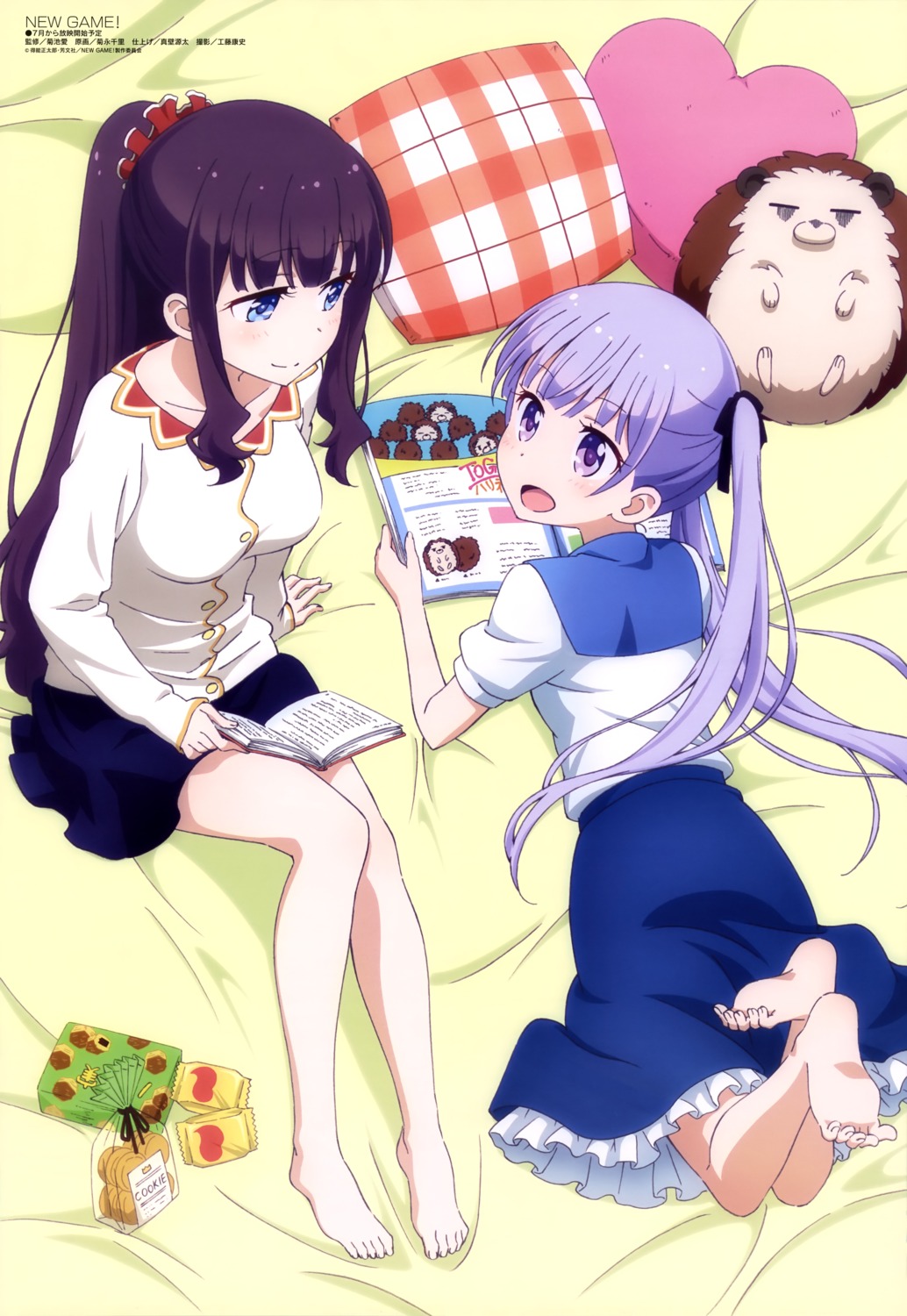feet, kikunaga_chisato, new_game!, suzukaze_aoba, takimoto_hifumi