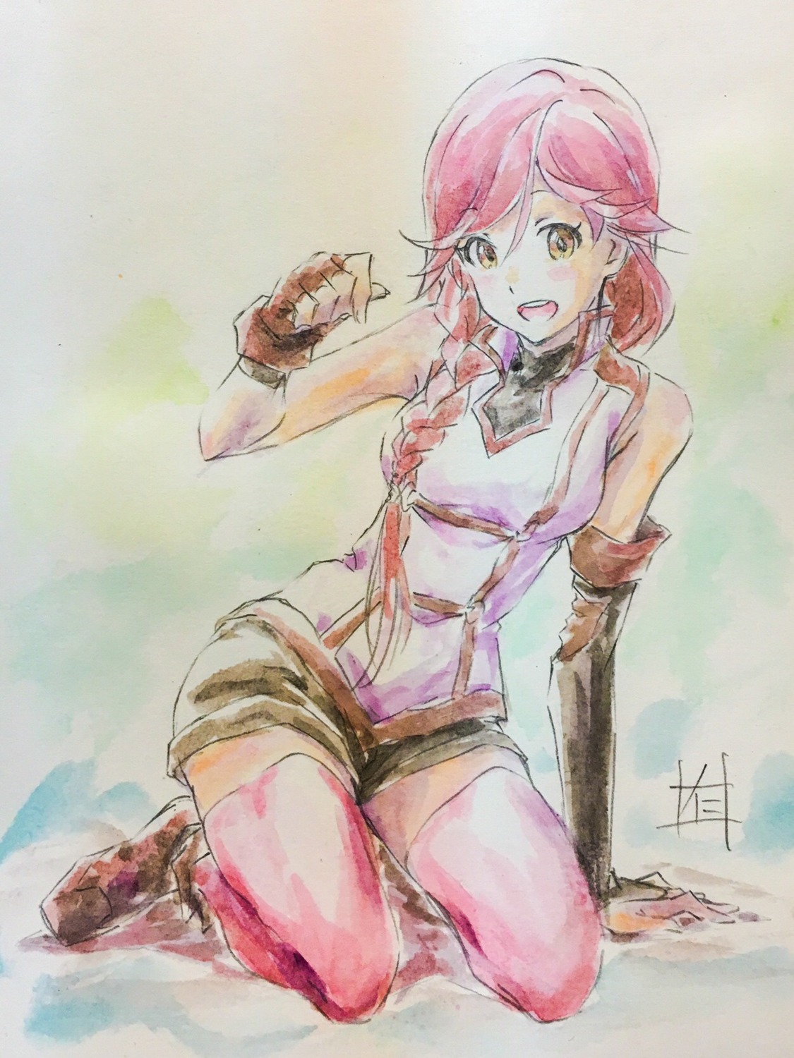 hai_to_gensou_no_grimgar, nii_manabu, thighhighs, yume_(grimgar)