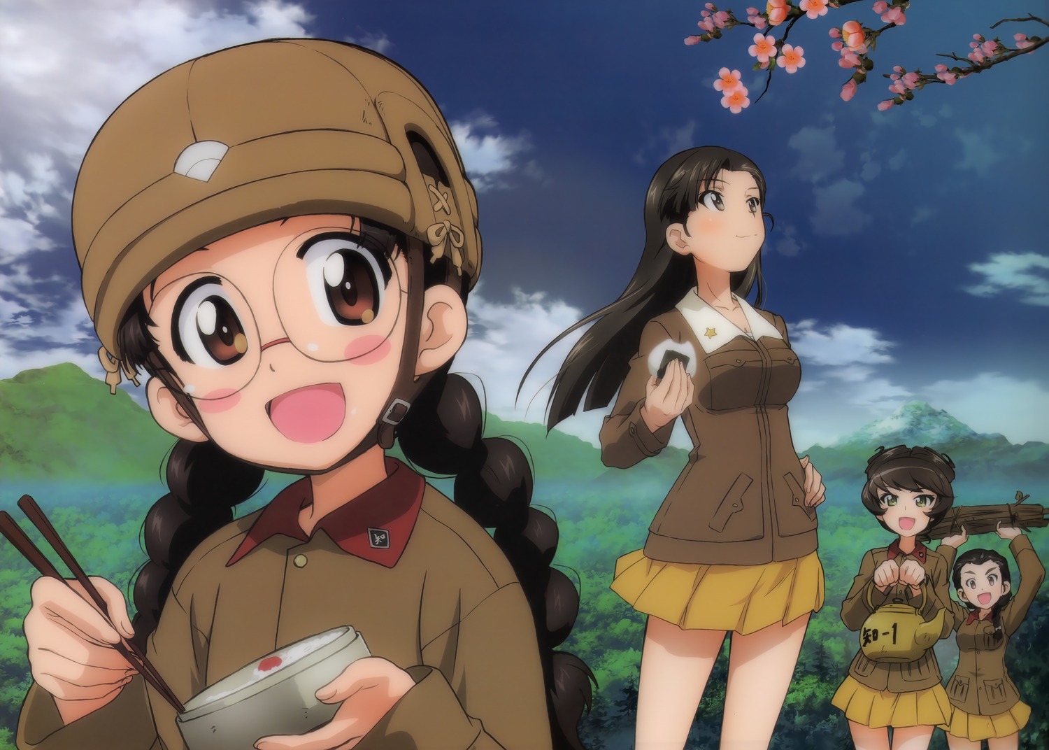 fukuda_haru, girls_und_panzer, hosomi_(girls_und_panzer), megane, nishi_kinuyo, tamada_(girls_und_panzer), uniform