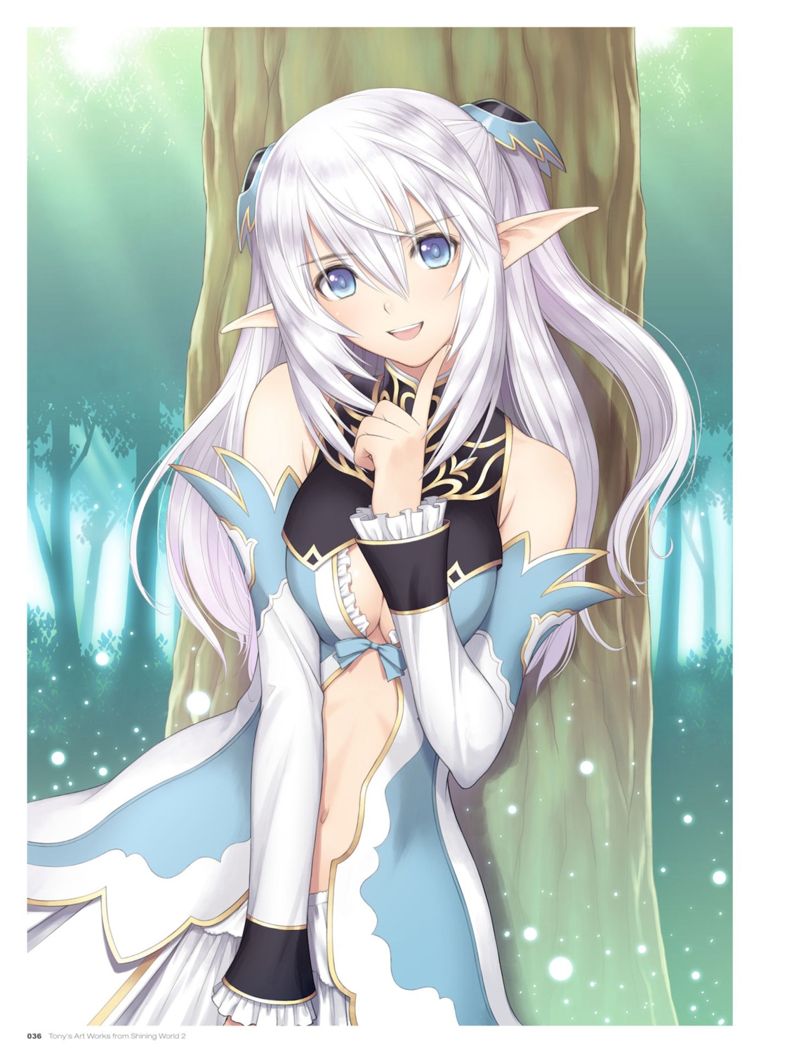 altina_mhe-re_sylphith, cleavage, digital_version, dress, elf, no_bra, pointy_ears, sega, shining_blade, shining_world, tony_taka