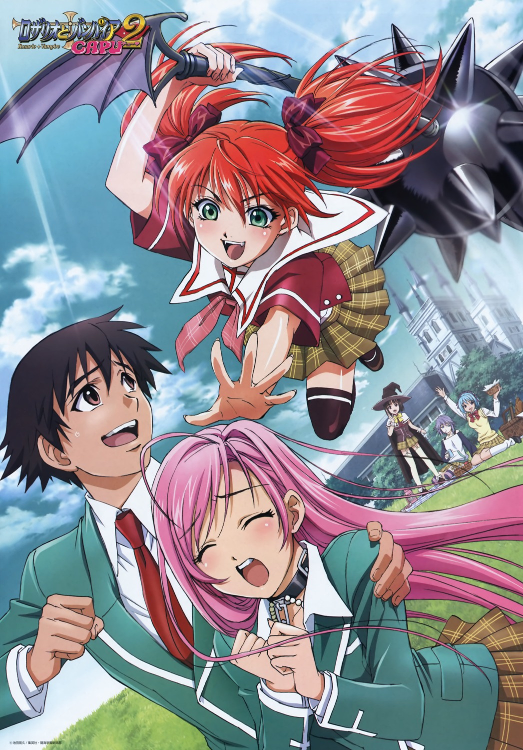 akashiya_moka, aono_tsukune, kurono_kurumu, rosario_to_vampire, seifuku, sendo_yukari, shirayuki_mizore, shuzen_kokoa