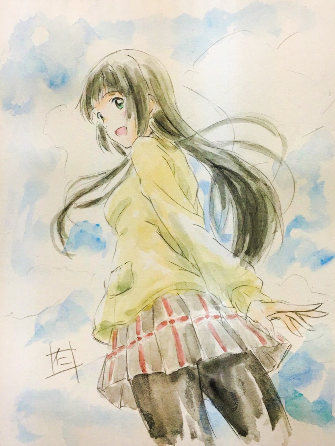 flying_witch, kowata_makoto, nii_manabu, pantyhose, seifuku, sweater