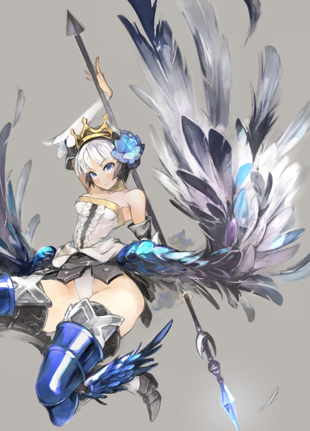armor, cleavage, gwendolyn, heels, leotard, nopan, odin_sphere, thighhighs