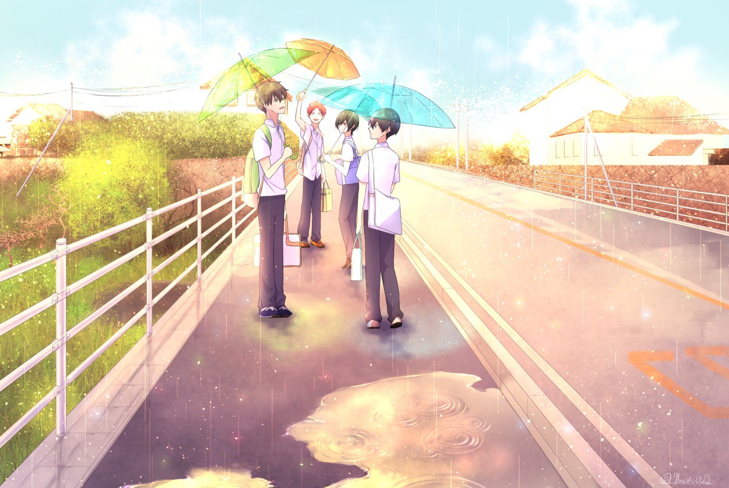 free!, high_speed!, kirishima_ikuya, male, nanase_haruka, runano, seifuku, shiina_asahi
