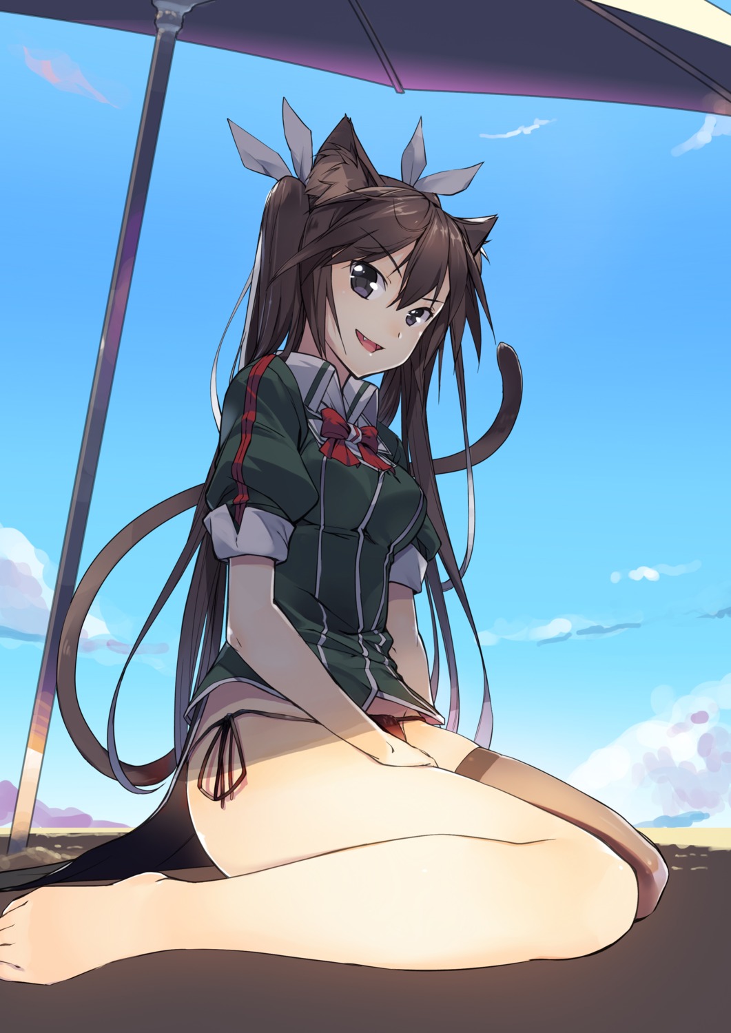 animal_ears, feet, kantai_collection, moe_monokatari, nekomimi, pantsu, string_panties, tail