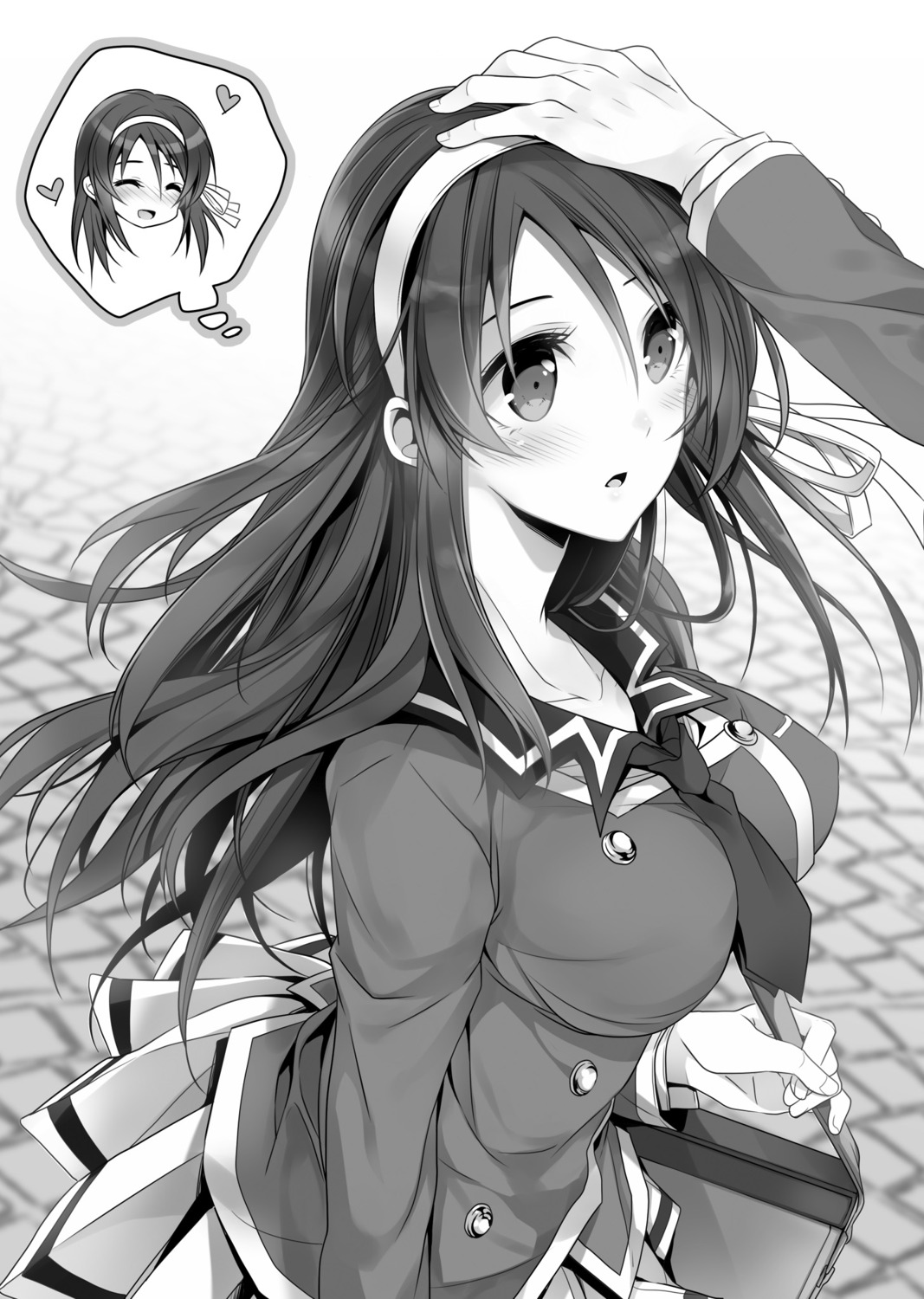 mizuyuki, monochrome, seifuku