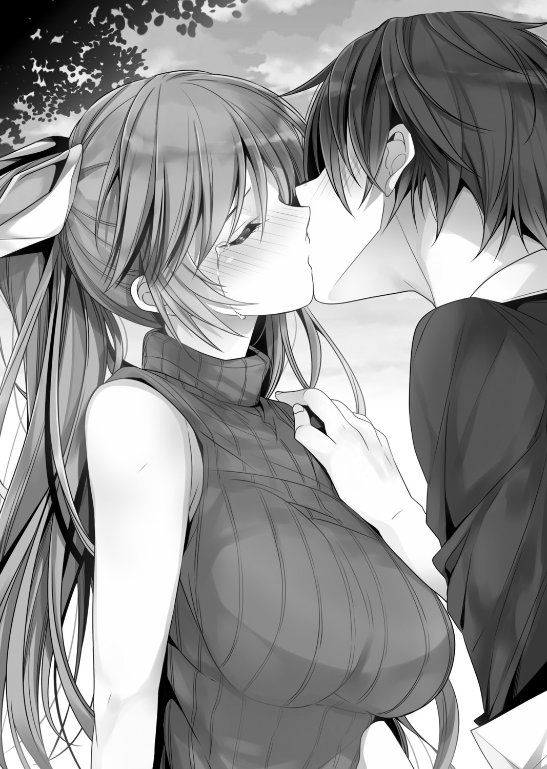 mizuyuki, monochrome, sweater