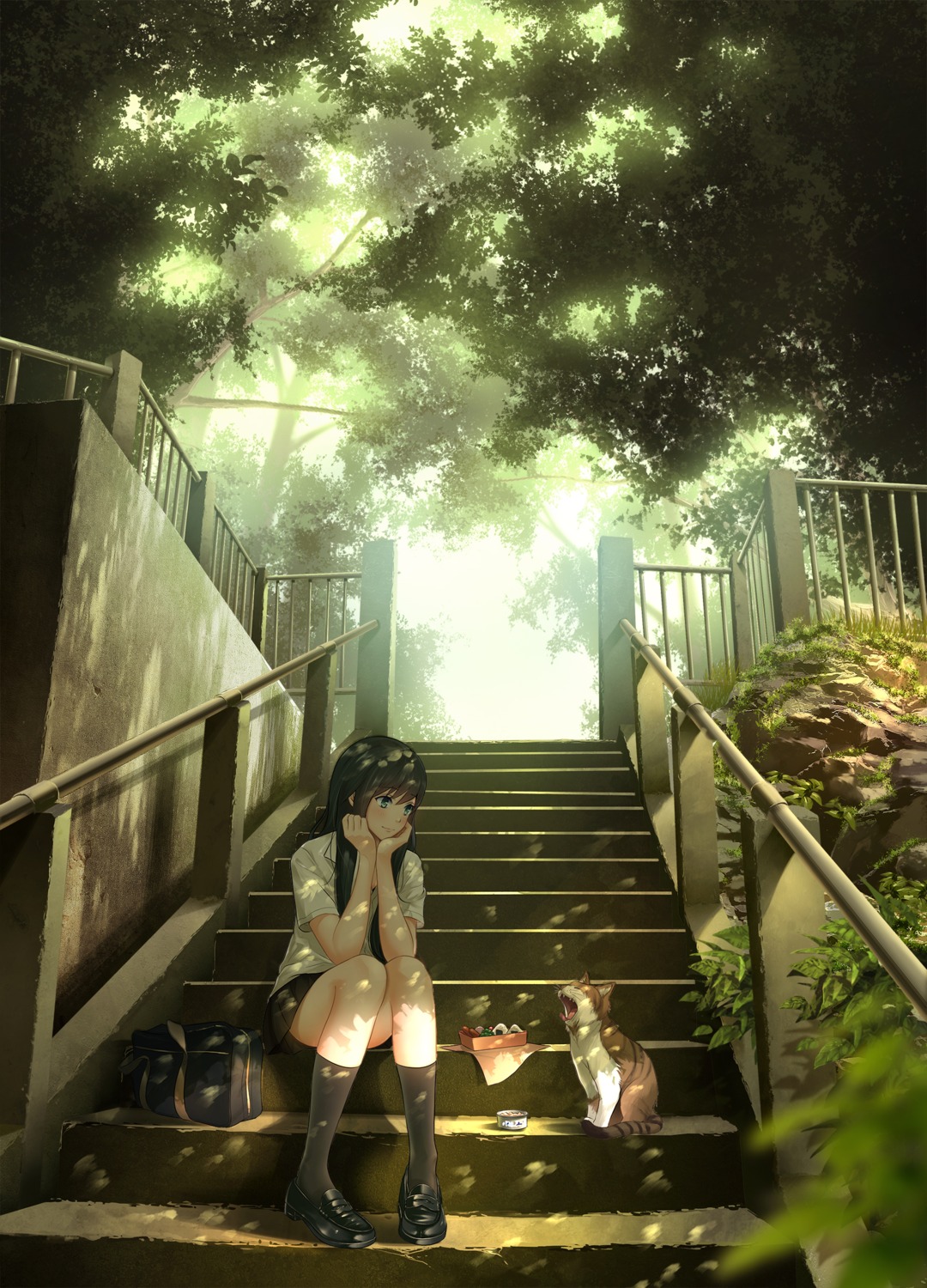landscape, neko, seifuku, sho_(shoichi-kokubun)