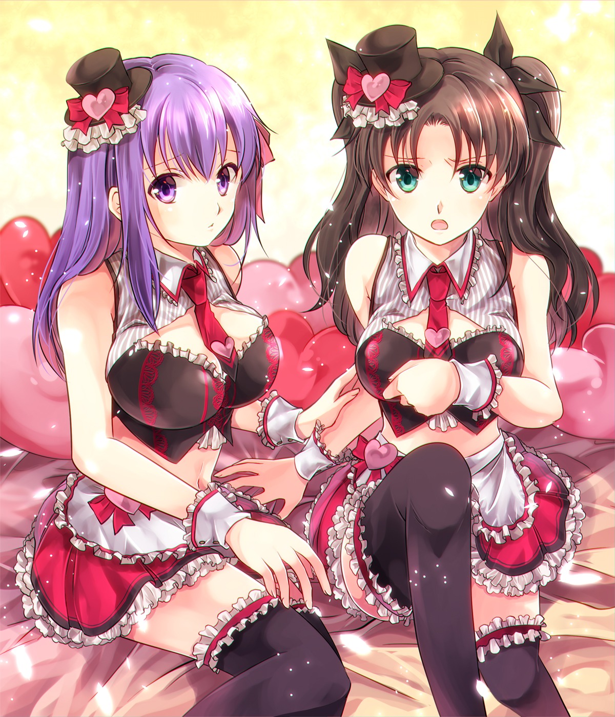 cleavage, fate/grand_order, fate/stay_night, iroha_(shiki), matou_sakura, thighhighs, toosaka_rin