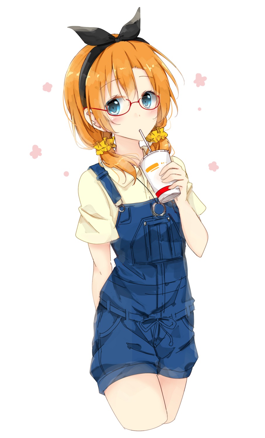 kousaka_honoka, love_live!, love_live!_(series), megane, overalls, shiina_kuro
