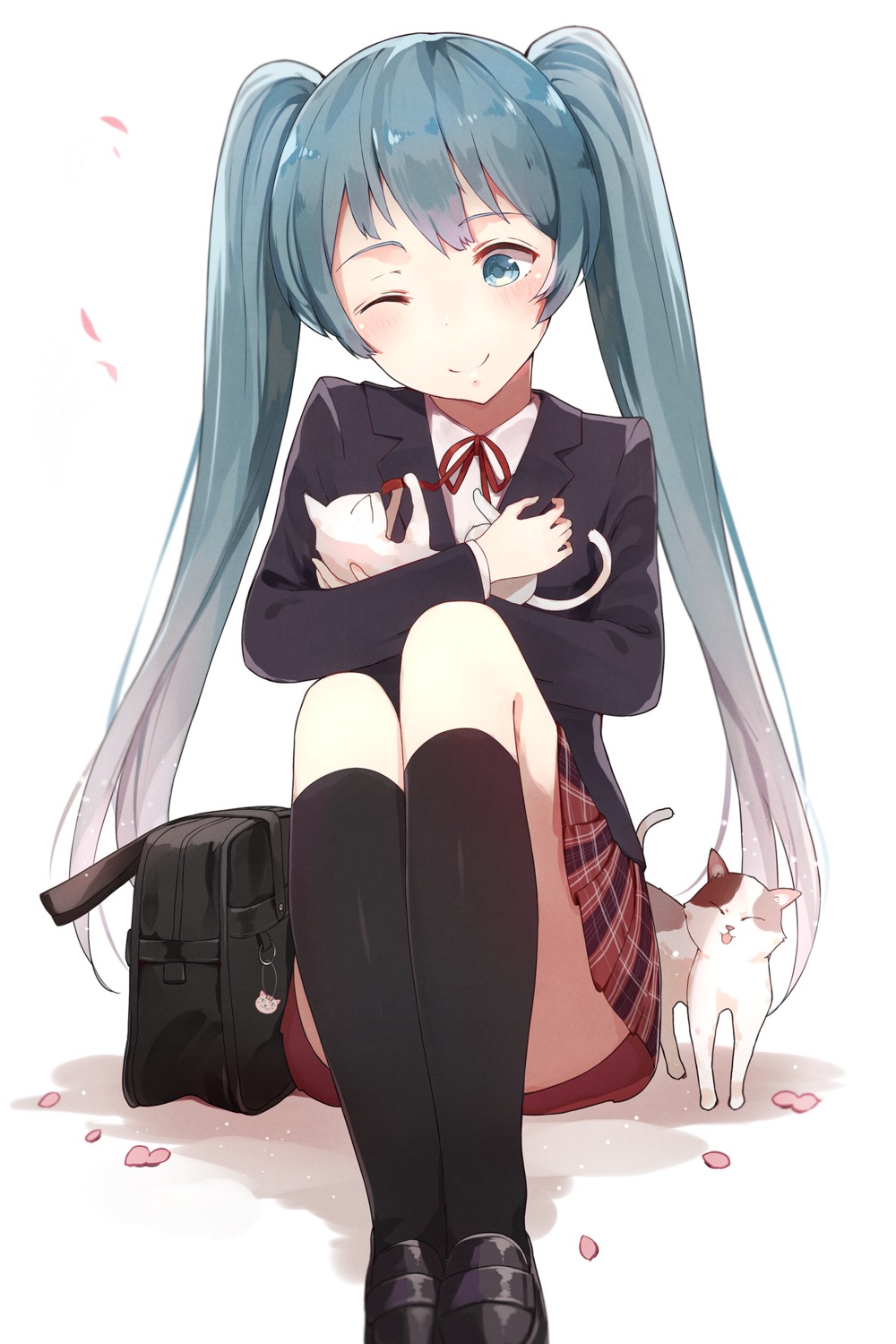 gkn, hatsune_miku, neko, seifuku, vocaloid