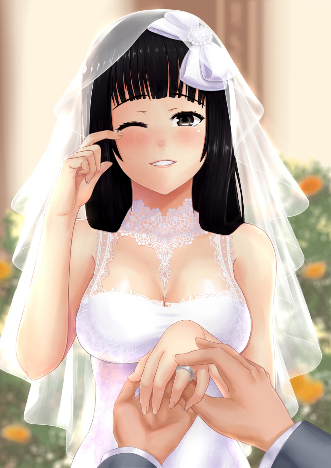 cleavage, dress, rockmanwjh, wedding_dress