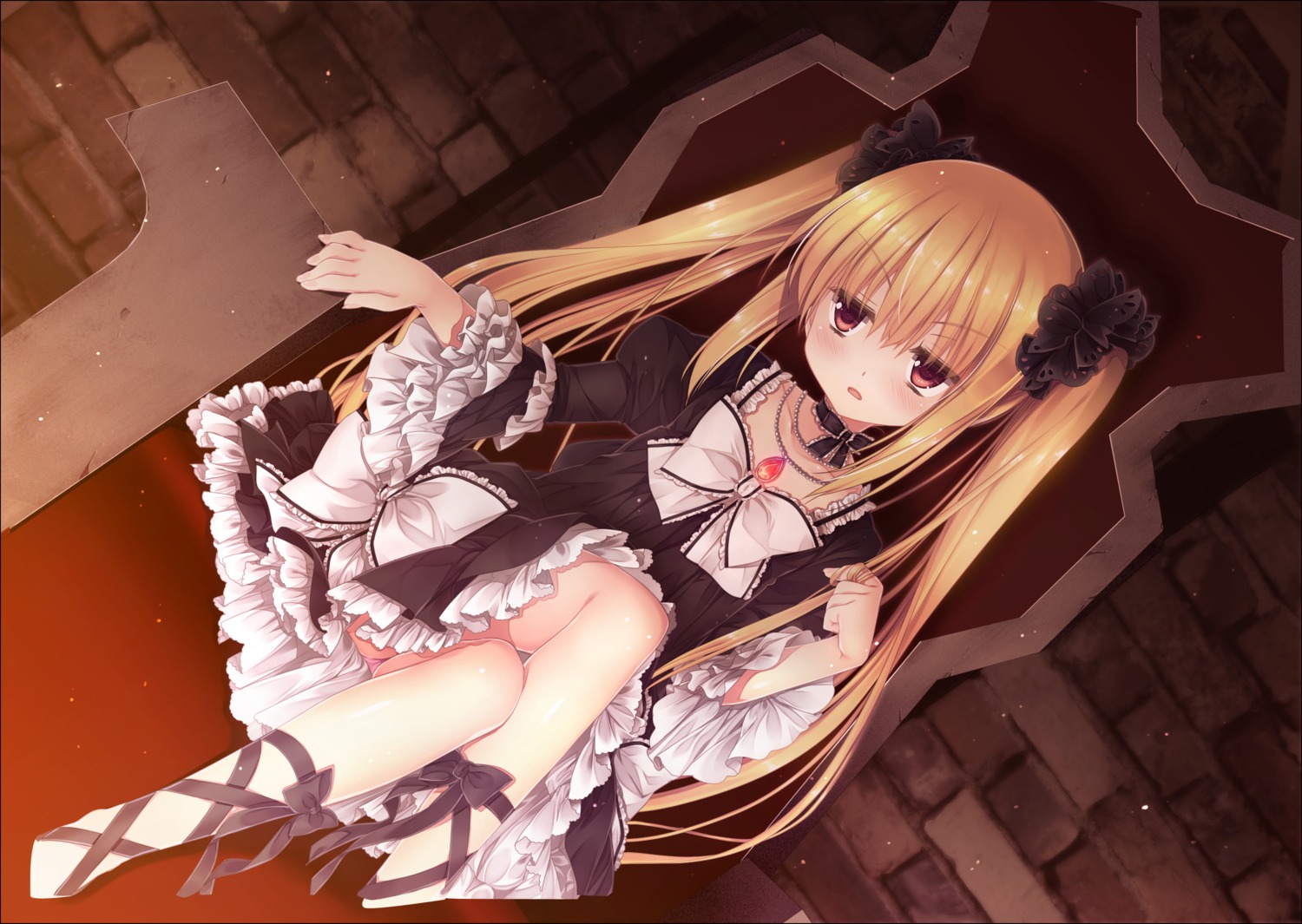 dress, game_cg, gothic_lolita, iris_pumila, kyuuketsu_hime_no_libra, lolita_fashion, miyasu_risa, onomatope*, pantsu
