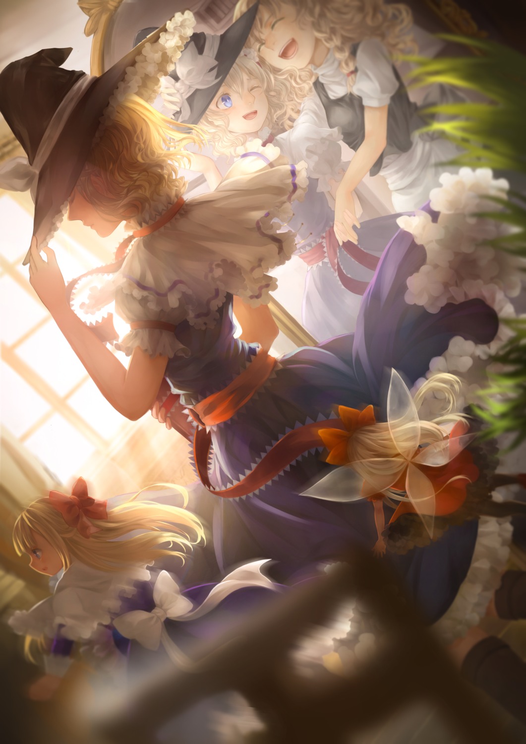 alice_margatroid, jyuui, kirisame_marisa, shanghai_doll, touhou, wings, witch