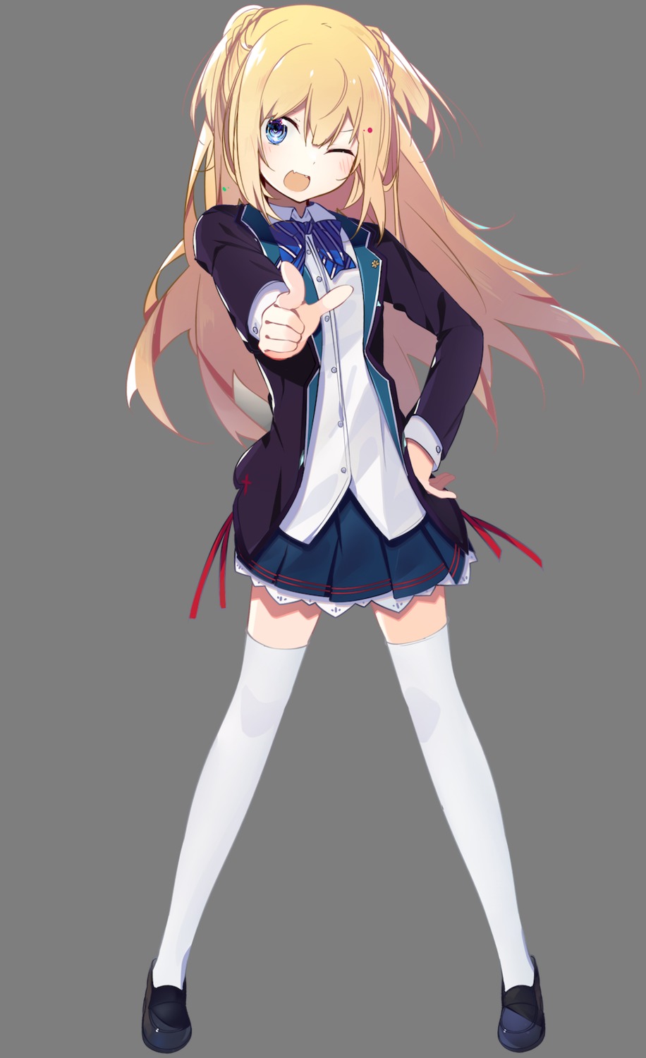 benio_(dontsugel), lack_girl, seifuku, thighhighs, transparent_png