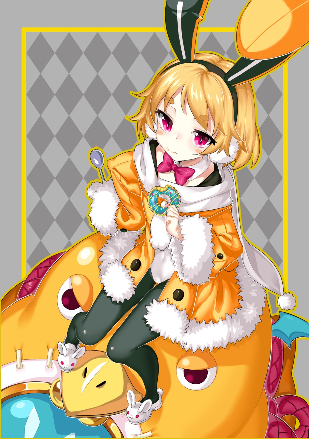 animal_ears, bunny_ears, disgaea, disgaea_5, kikimi, pantyhose, prinny, usalia