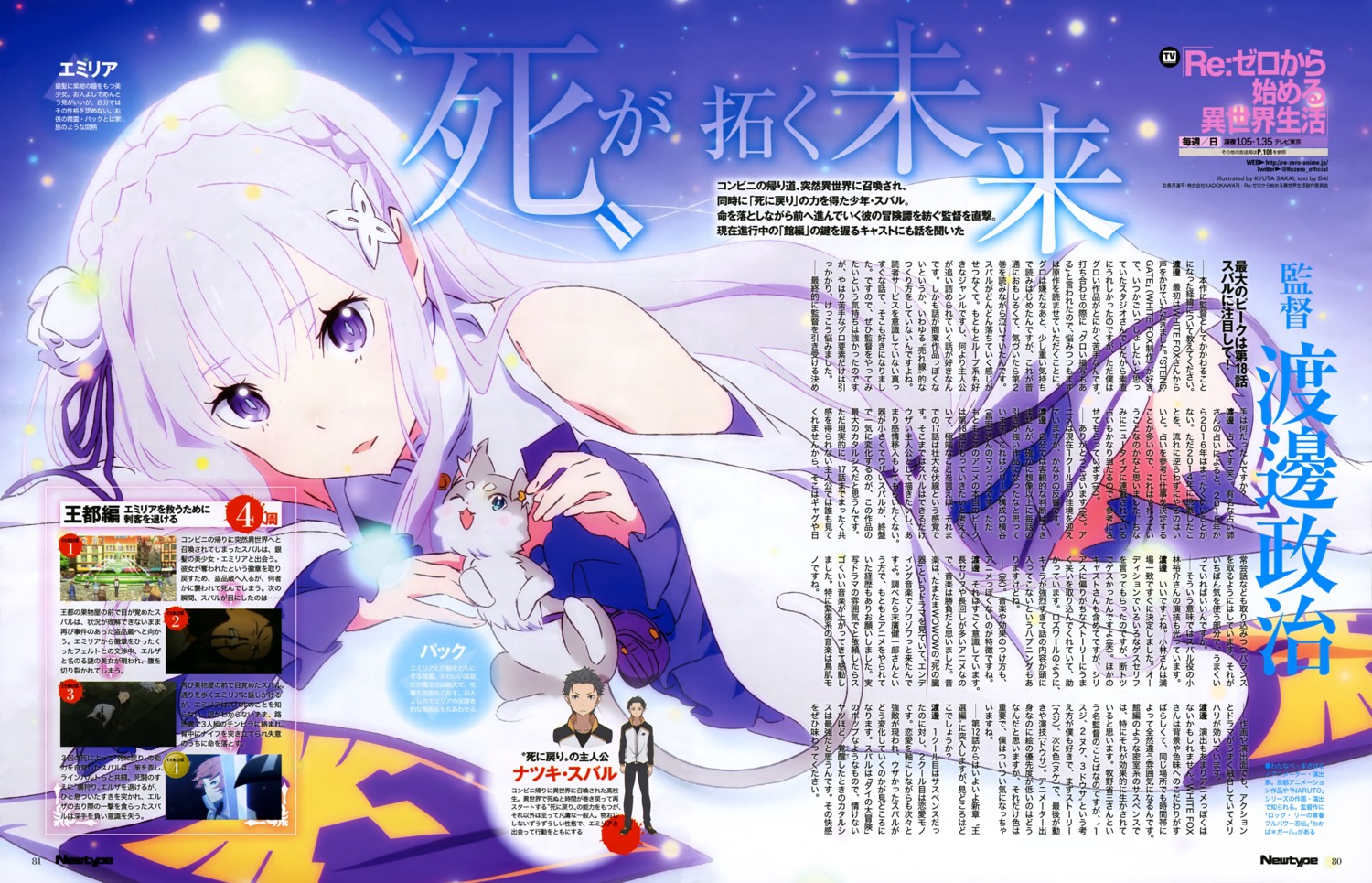 elf, emilia_(re_zero), natsuki_subaru, neko, pack_(re_zero), pointy_ears, re:zero_kara_hajimeru_isekai_seikatsu, sakai_kyuuta