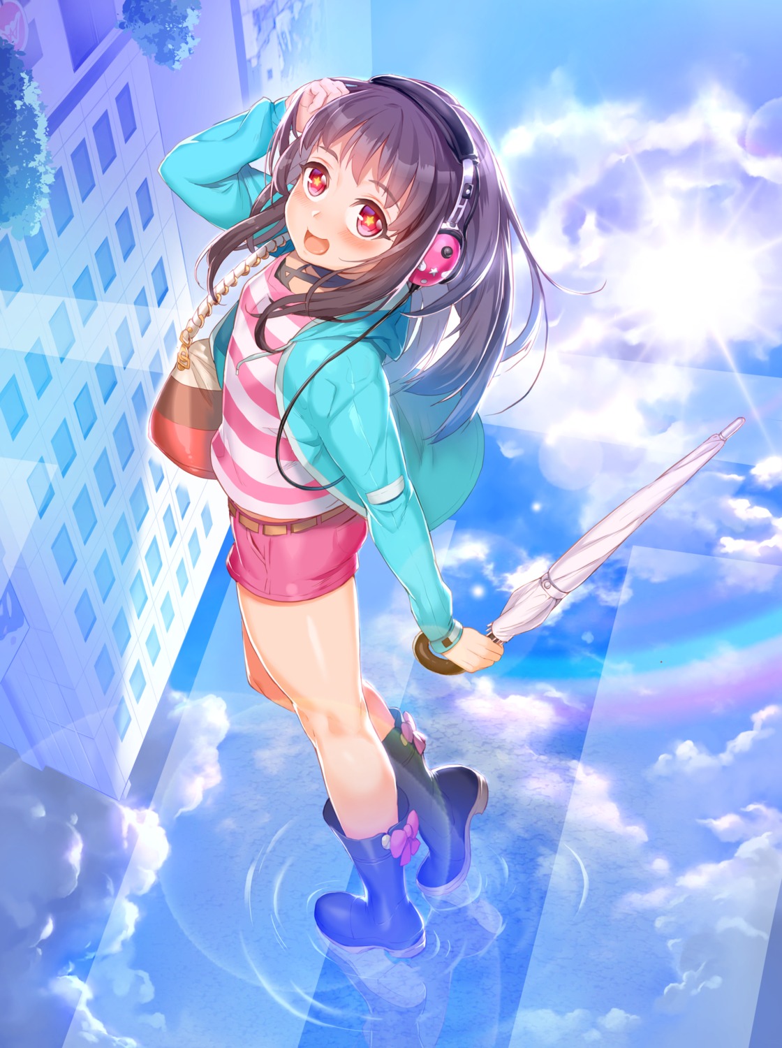 headphones, umbrella, xil
