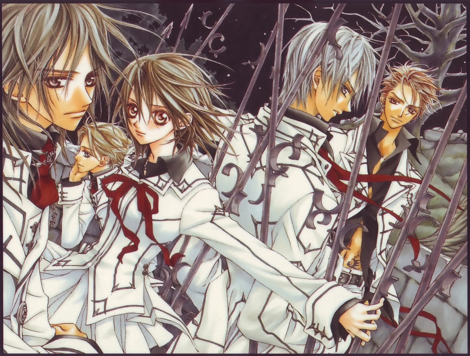 aidou_hanabusa, cross_yuuki, hino_matsuri, kain_akatsuki, kiryuu_zero, kuran_kaname, vampire_knight